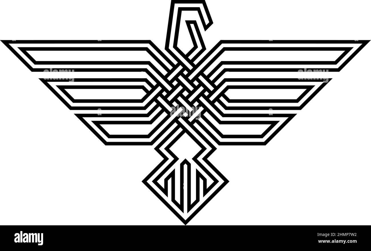 Conception abstraite d'Eagle avec style de motif Celtic Knot Illustration de Vecteur