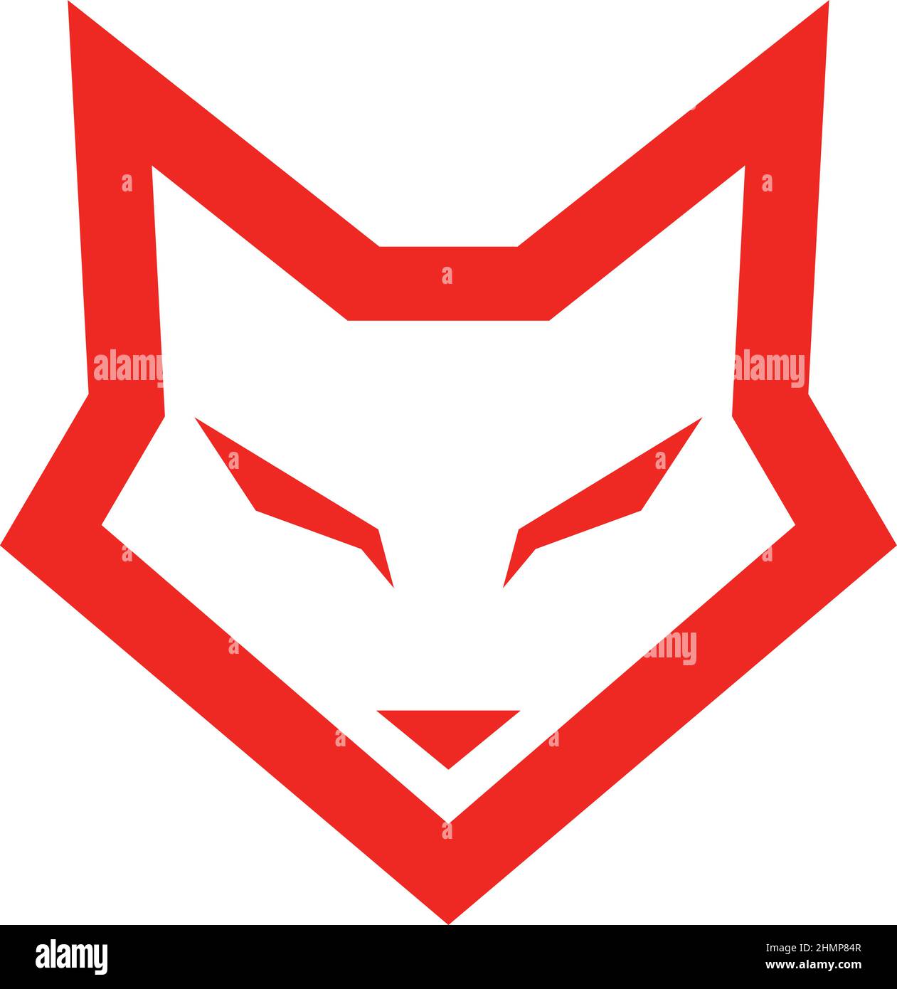 Conception abstraite simple de la tête de renard rouge Illustration de Vecteur