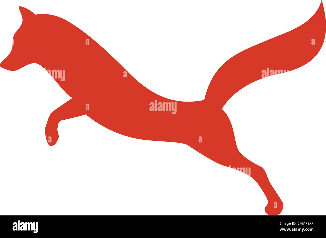 Silhouette de renard sautant Illustration de Vecteur