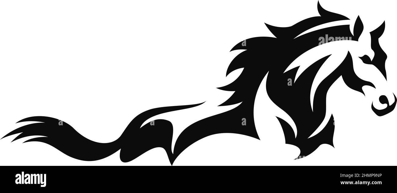 Simple Shape of Wild Horse (Mustang) Running Illustration de Vecteur