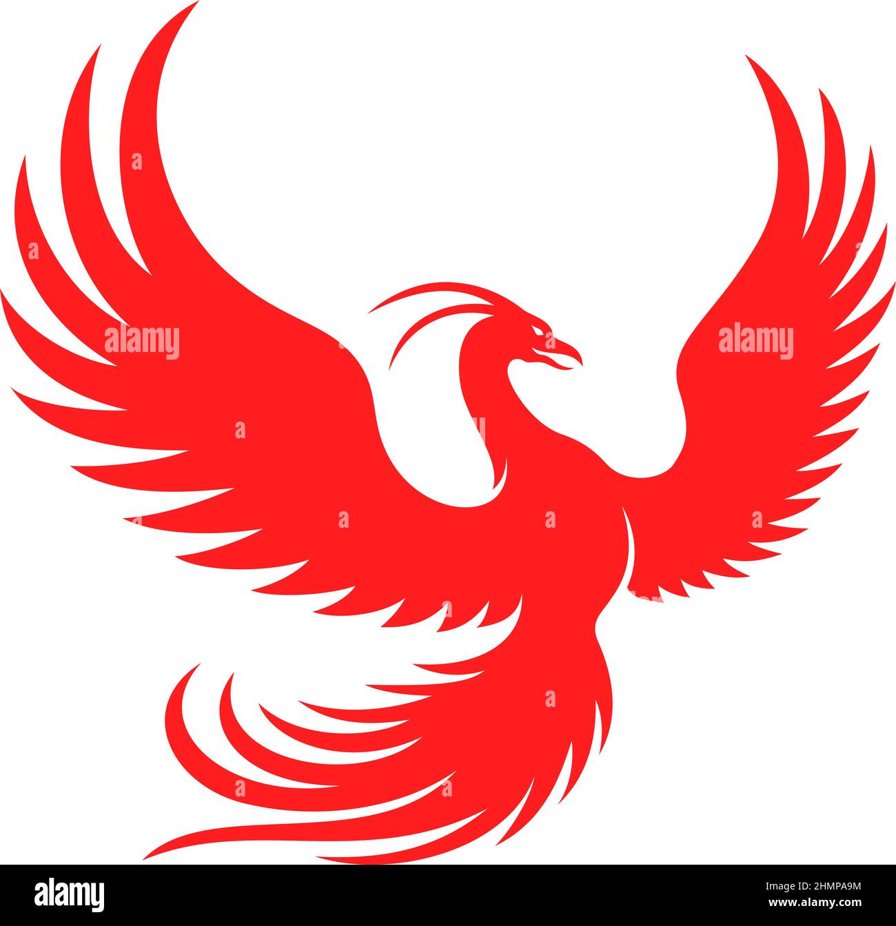 Silhouette de Fire Phoenix étendant ses ailes Illustration de Vecteur