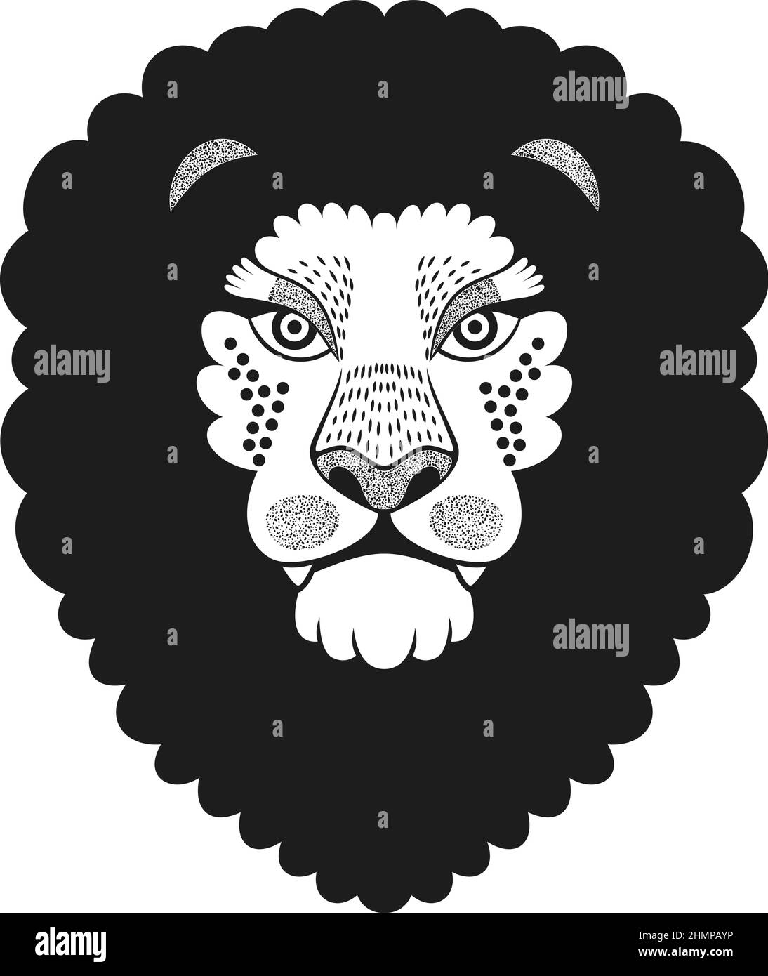 Tête de lion avec motif abstrait décoratif spécial Illustration de Vecteur