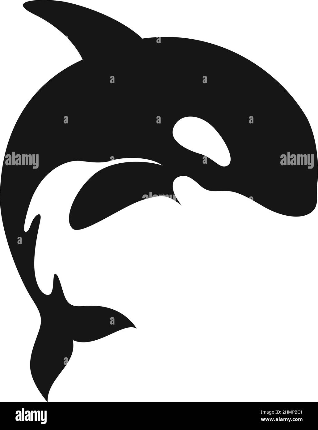 Vecteur simple de saut de baleine à bec hors de la surface Illustration de Vecteur