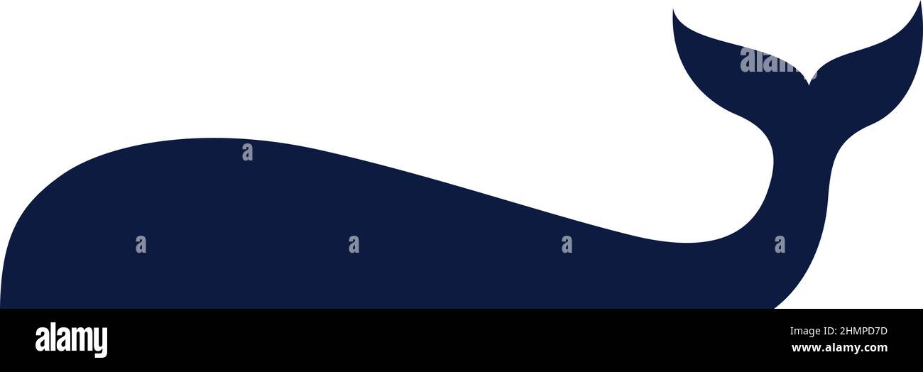 Silhouette de baleine vectorielle simple Illustration de Vecteur