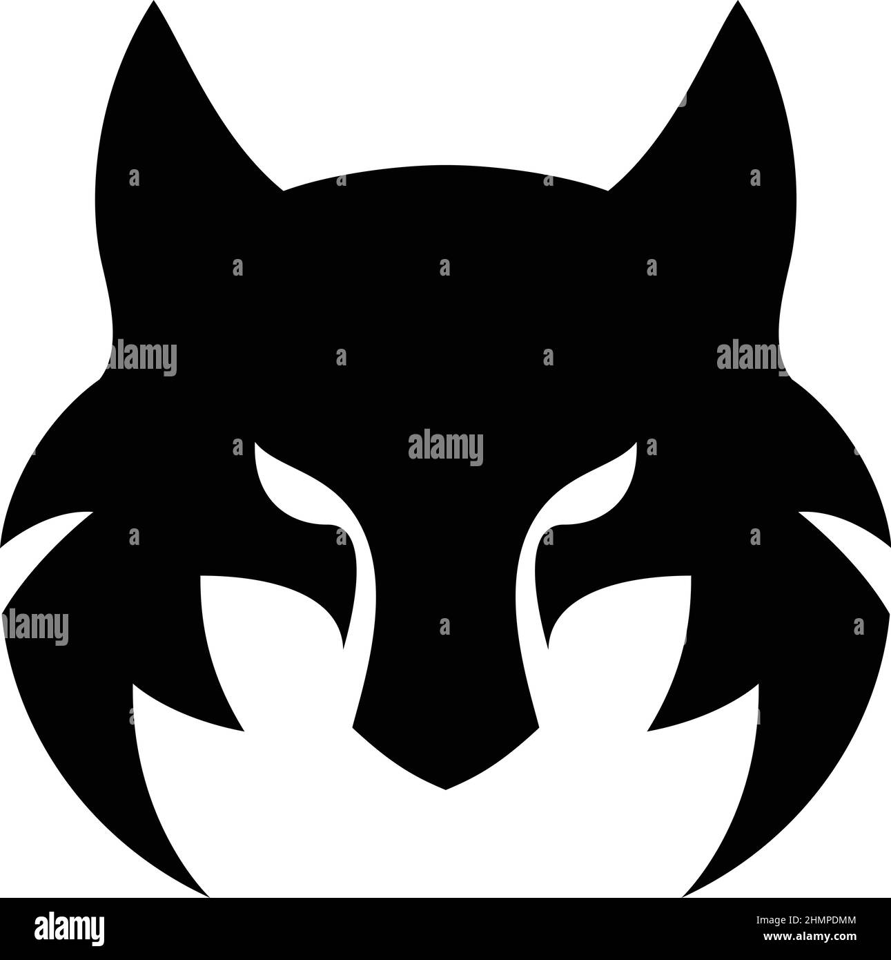 Style minimalisme simple Wolf Head Illustration de Vecteur