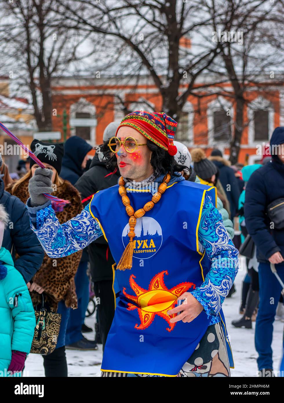 Île Rabbit. Saint-Pétersbourg. Russie. 03/01/2020. Célébration de Maslenitsa sur le territoire de la forteresse Pierre-et-Paul à Saint-Pétersbourg. Banque D'Images