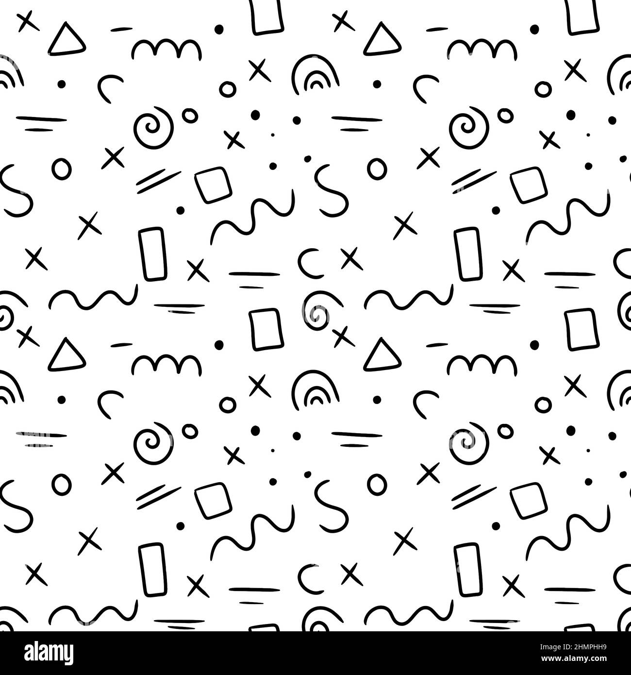 Motif sans couture avec éléments simples. Carré, triangle et tourbillons. Illustration de Vecteur Motif sans couture avec éléments simples. Carré, triangle et tourbillons. Illustration de Vecteur