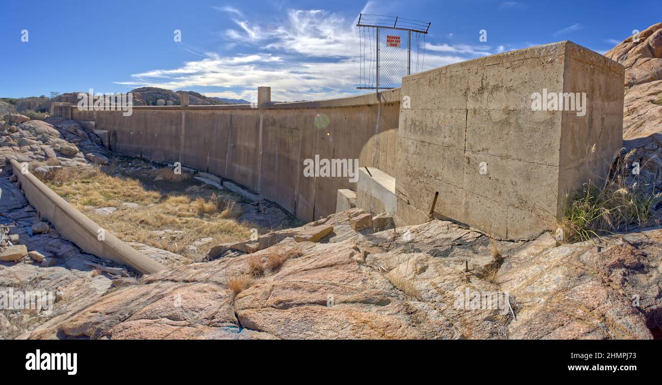 Gros plan du barrage de Willow Lake, Arizona, États-Unis Banque D'Images