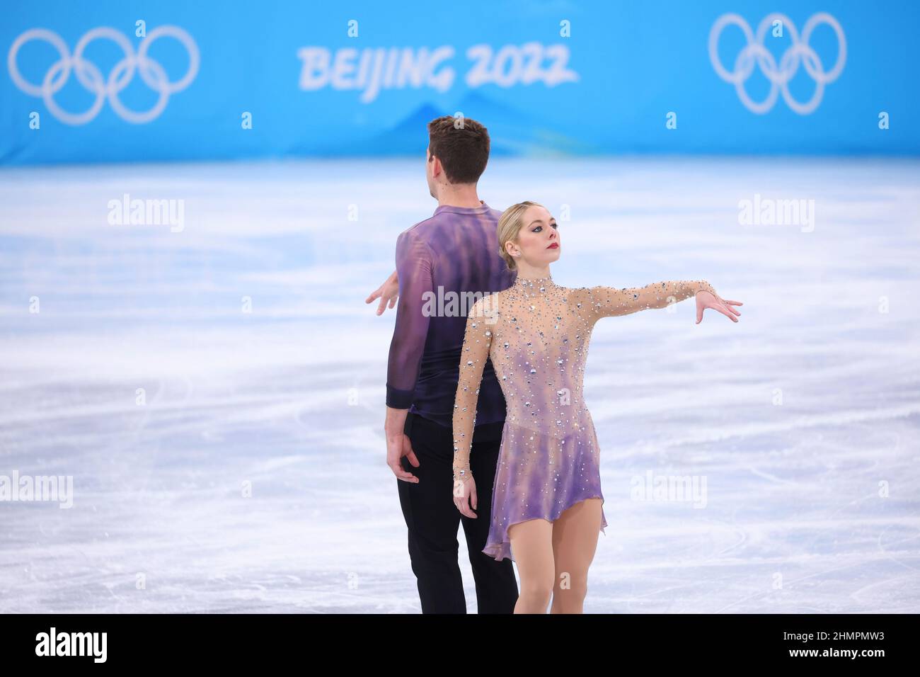 Alexa Knierim & Brandon Frazier (Etats-Unis), 7 FÉVRIER 2022 - Patinage de la figure : Team pairs Patinage gratuit pendant les Jeux Olympiques d'hiver de Beijing 2022 à Banque D'Images