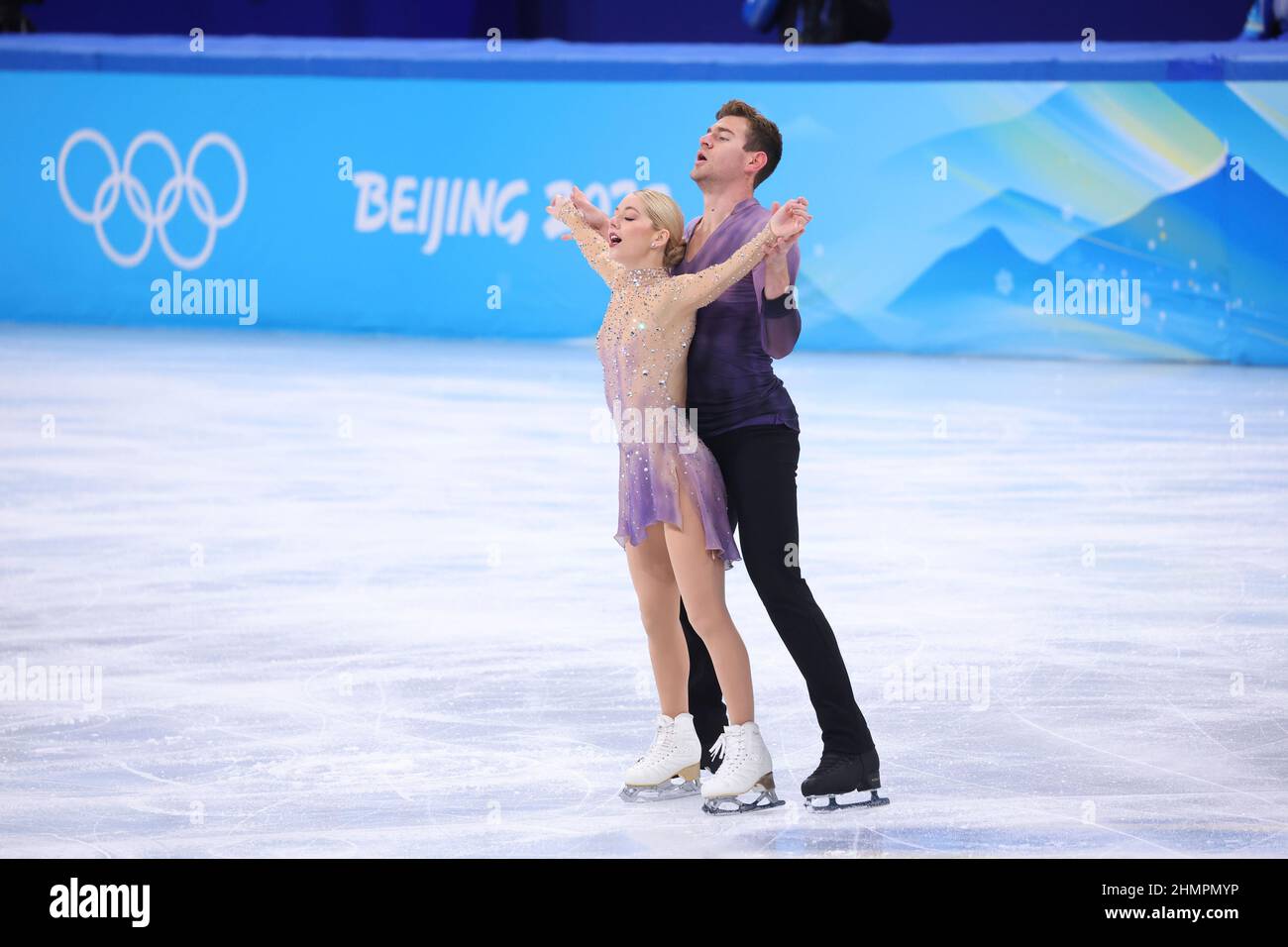 Alexa Knierim & Brandon Frazier (Etats-Unis), 7 FÉVRIER 2022 - Patinage de la figure : Team pairs Patinage gratuit pendant les Jeux Olympiques d'hiver de Beijing 2022 à Banque D'Images