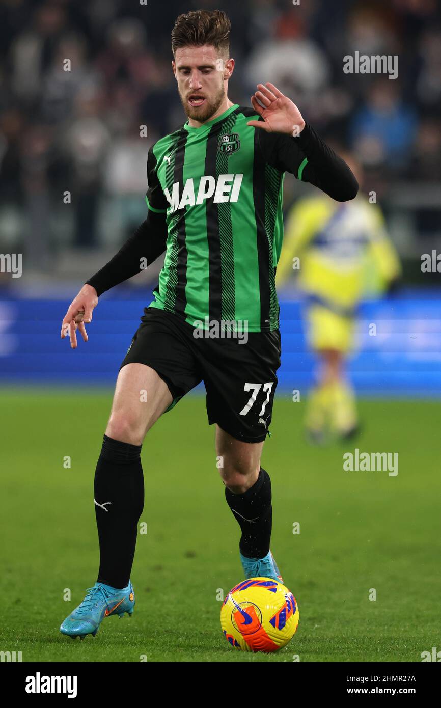 Turin, Italie, le 10th février 2022. Georgios Kyriakopoulos de US Sassuolo lors du match Coppa Italia au stade Allianz, Turin. Le crédit photo devrait se lire: Jonathan Moscrop / Sportimage Banque D'Images