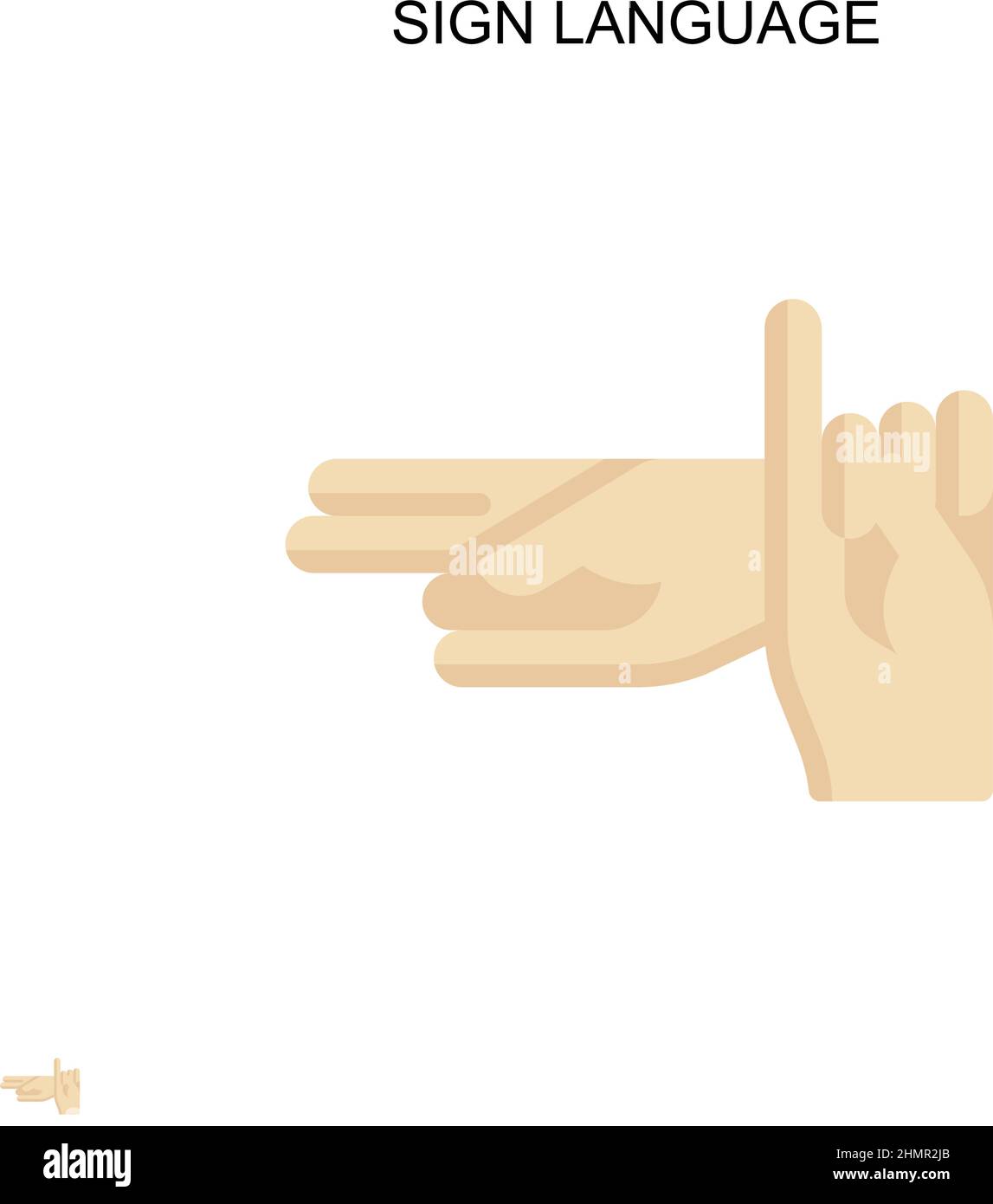 Icône de vecteur simple de langage des signes.Modèle de conception de symbole d'illustration pour élément d'interface utilisateur Web mobile. Illustration de Vecteur