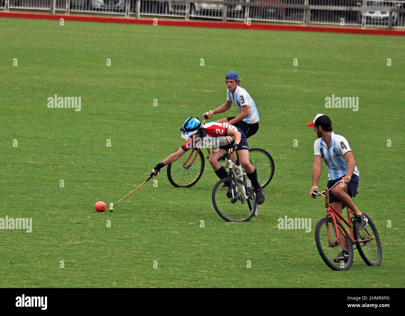 Vélo Polo sur herbe aux Championnats du monde, Buenos Aires, Argentine décembre 2019 Banque D'Images