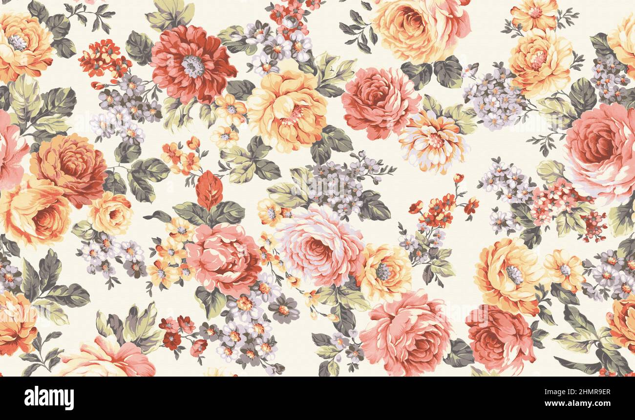 Aquarelle fleurs illustrations, Digital Print Flowers Banque D'Images