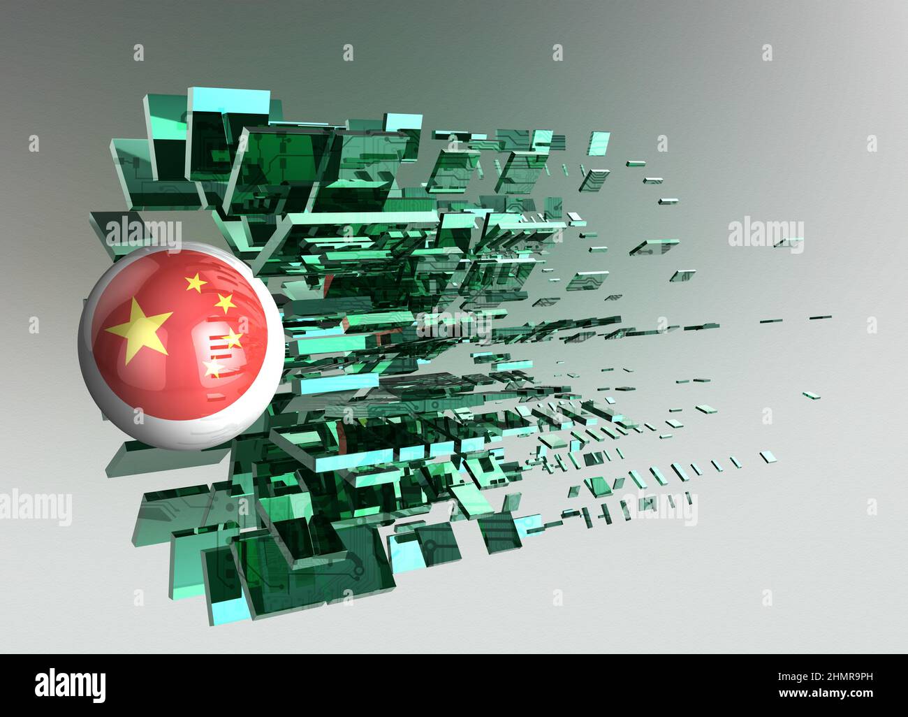 Informatique quantique chinoise, illustration conceptuelle Banque D'Images