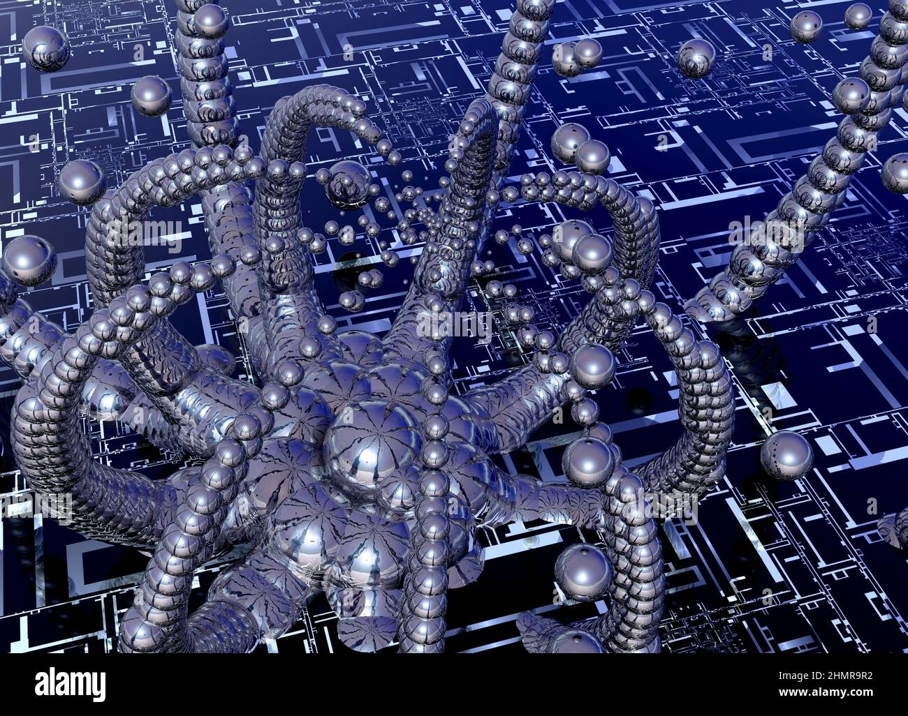 Virus informatique, illustration Banque D'Images