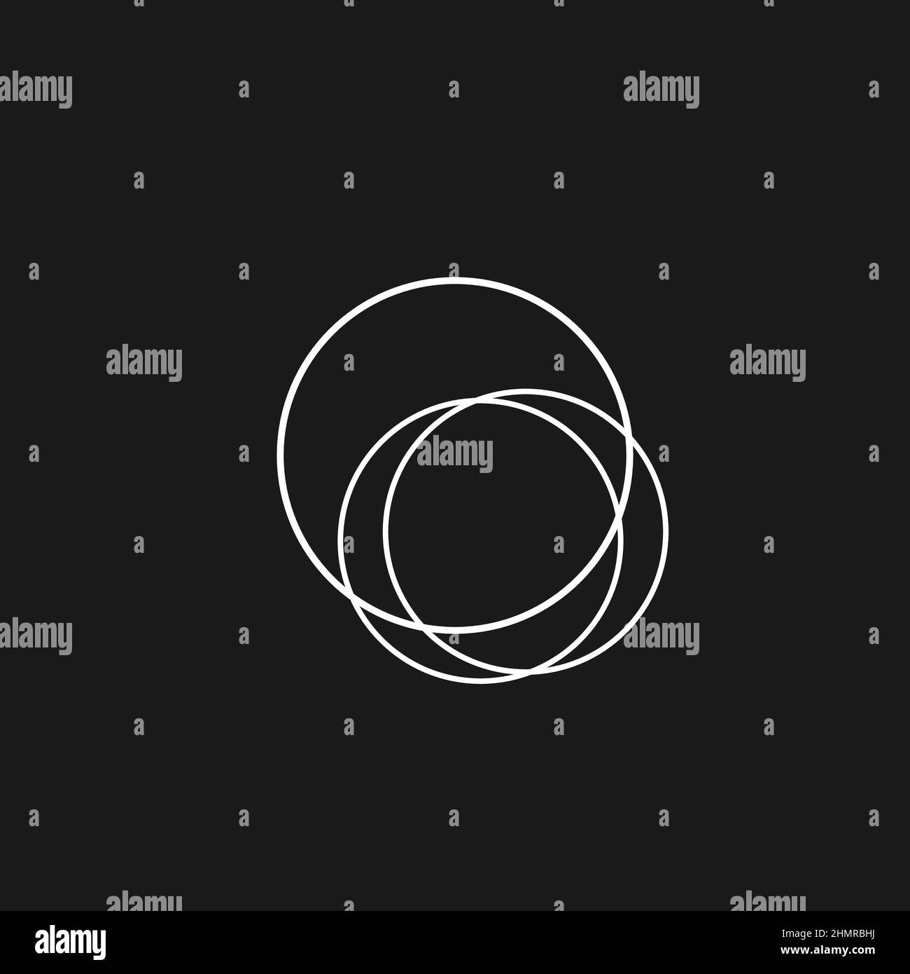 L'esthétique de Retawave décrit la composition des cercles qui se croisent. Composition en noir et blanc de cercles de style 1980s de Synthwave. Four à micro-ondes Illustration de Vecteur