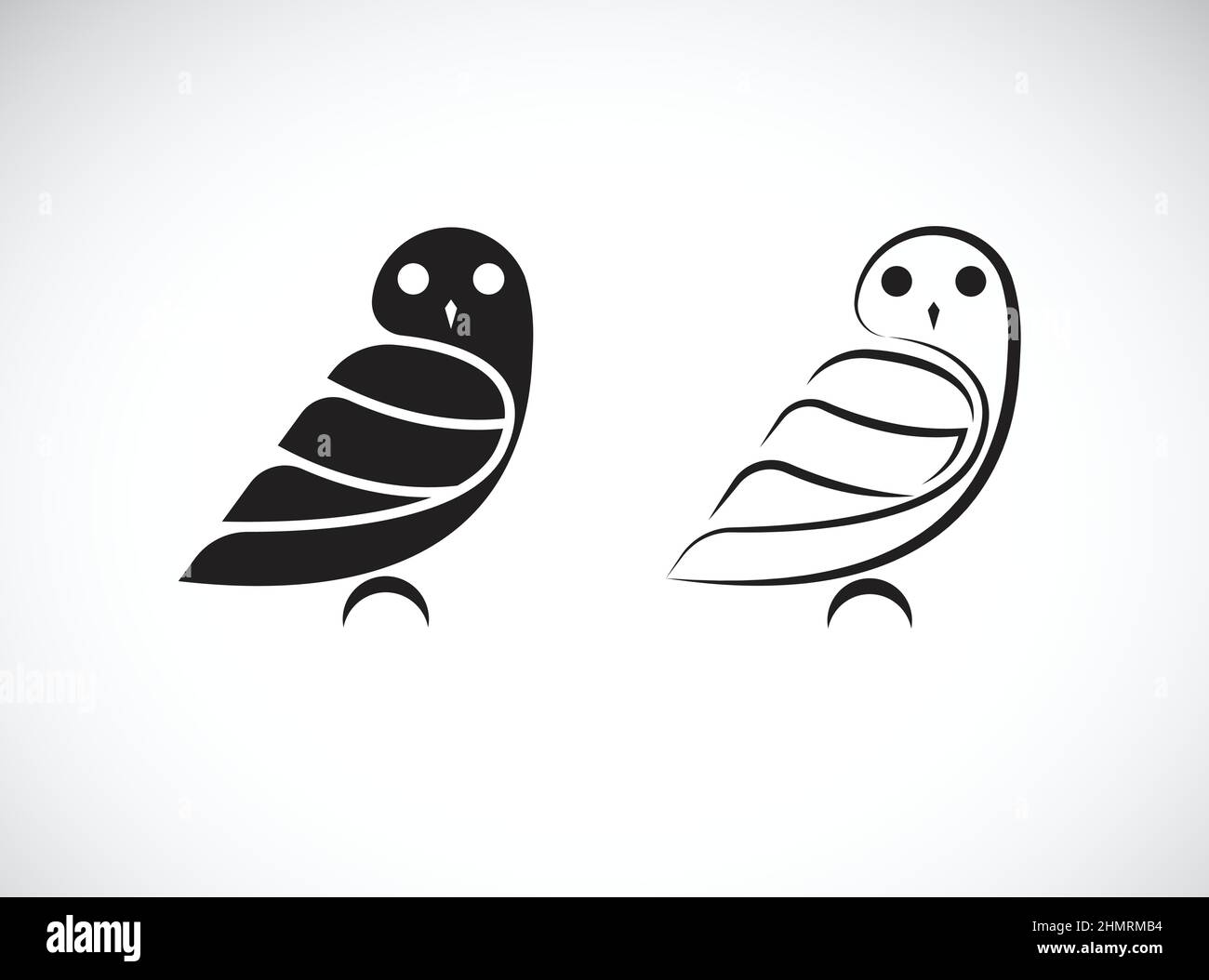 Vecteur d'un motif hibou sur fond blanc. Animaux sauvages. Logo ou icône oiseau. Illustration vectorielle superposée facile à modifier. Illustration de Vecteur