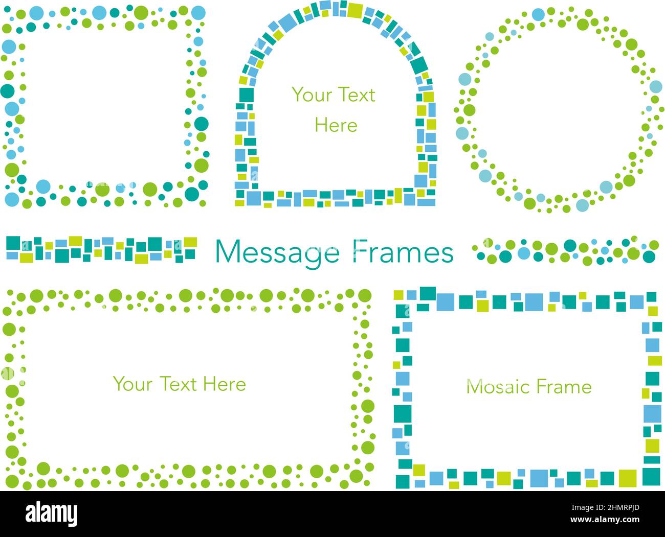 Cadres de mosaïque vectorielle isolés sur fond blanc. Illustration vectorielle. Illustration de Vecteur