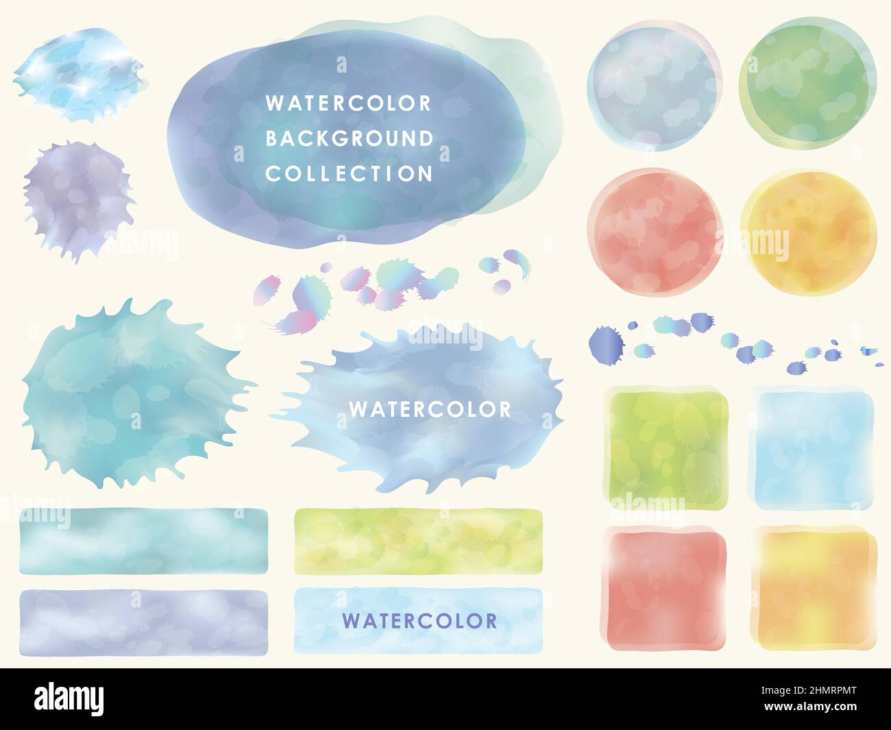 Arrière-plans aquarelle abstraits isolés sur un arrière-plan simple. Illustration vectorielle. Illustration de Vecteur