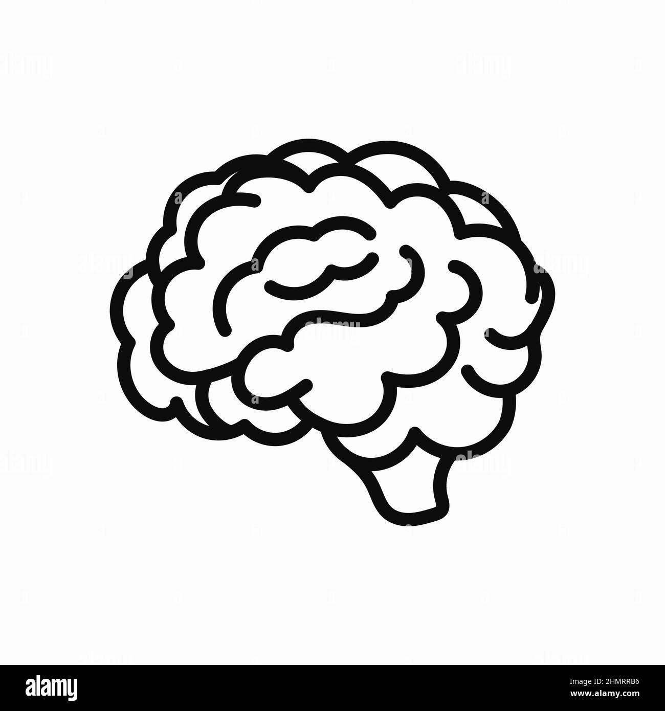 Illustration de l'icône du vecteur médical du cerveau humain isolée sur fond blanc. Icônes de vecteur de haute qualité de style noir. Illustration de Vecteur