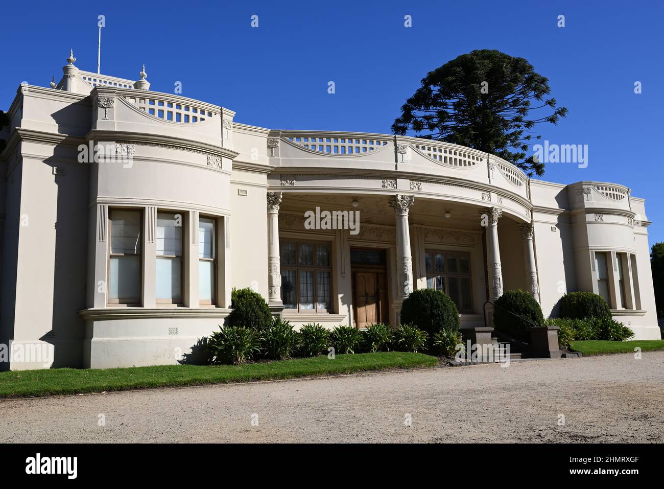 Entrée au manoir de Billilla, ou Billilla Homestead, une magnifique maison datant de 1878, actuellement gérée par le Conseil municipal de Bayside Banque D'Images