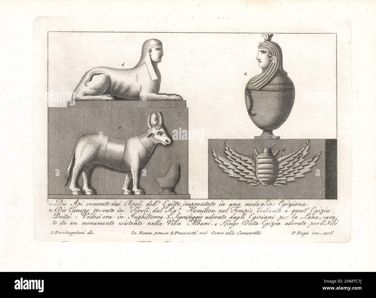 le dieu égyptien APIS dépeint comme un taureau 1, Canopus trouvé à ...