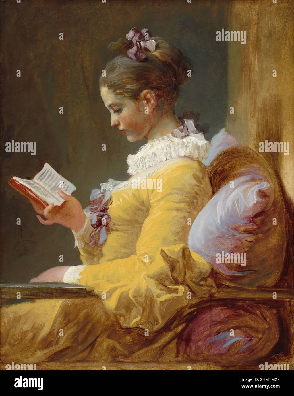 Le lecteur [la Liseuse] de l'artiste français Jean Honoré Fragonard (1732-1806) peint vers 1769. Banque D'Images