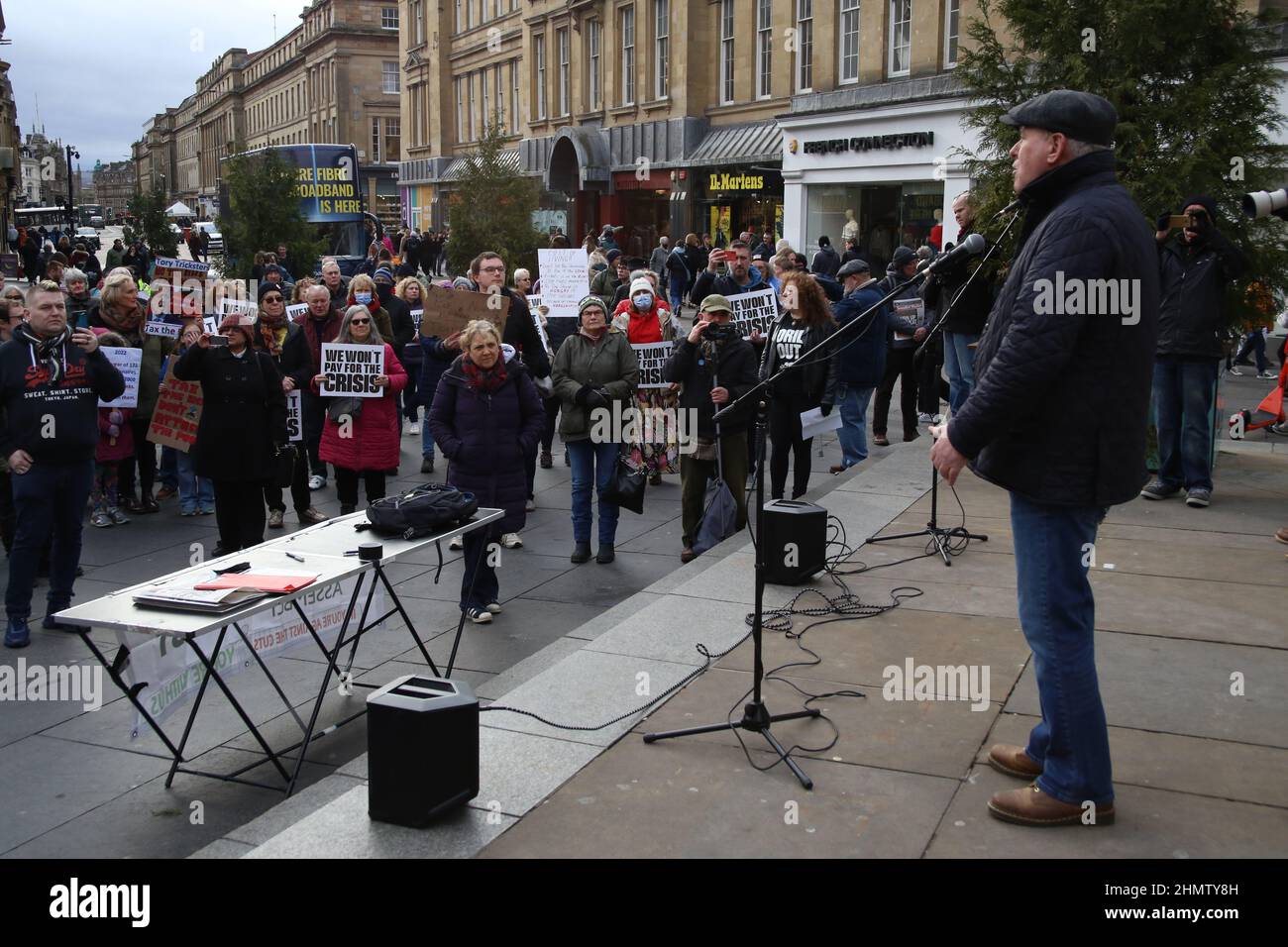 Newcastle upon Tyne, Royaume-Uni, 12th février 2022, protestation contre la crise du coût de la vie Président Ian Lavery, député travailliste de Wansbeck, crédit: DEW/Alay Live News Banque D'Images