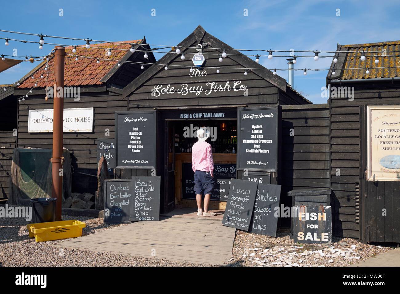 The Sole Bay Fish Company, port de Southwold, Suffolk, Angleterre. Banque D'Images