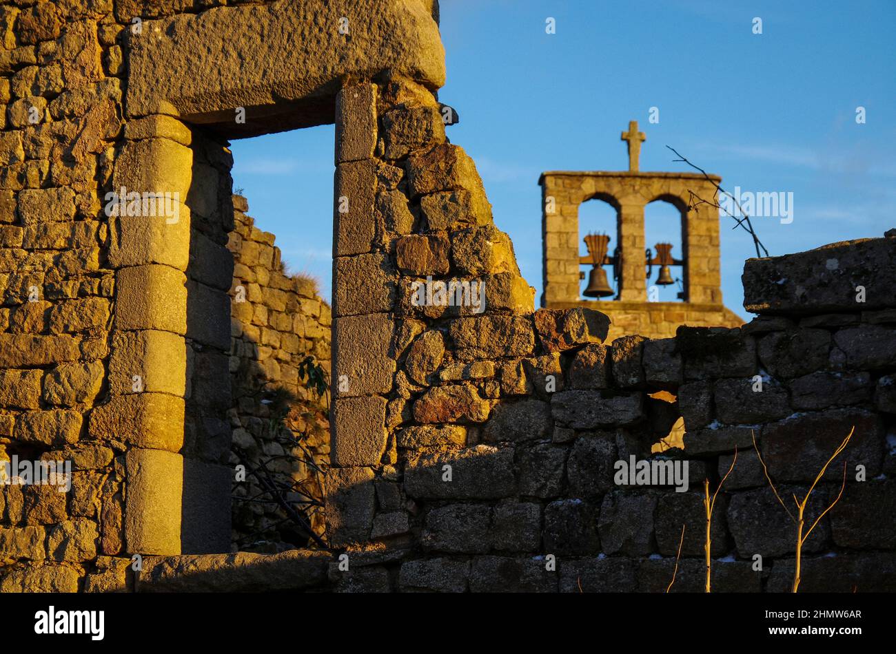 Europe, France, Lozère la Garde Guérin, coucher de soleil Banque D'Images