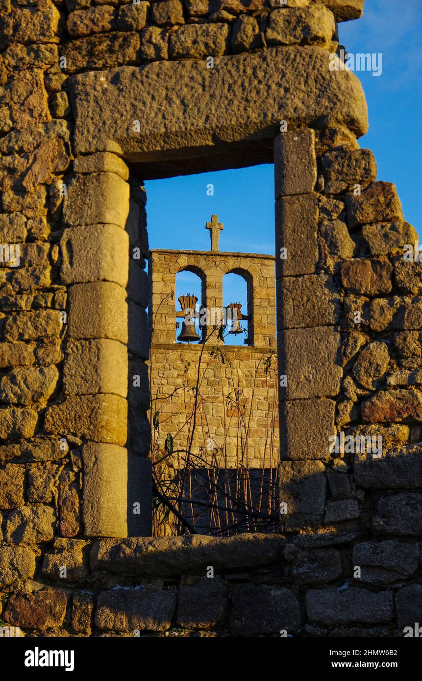 Europe, France, Lozère la Garde Guérin, coucher de soleil Banque D'Images