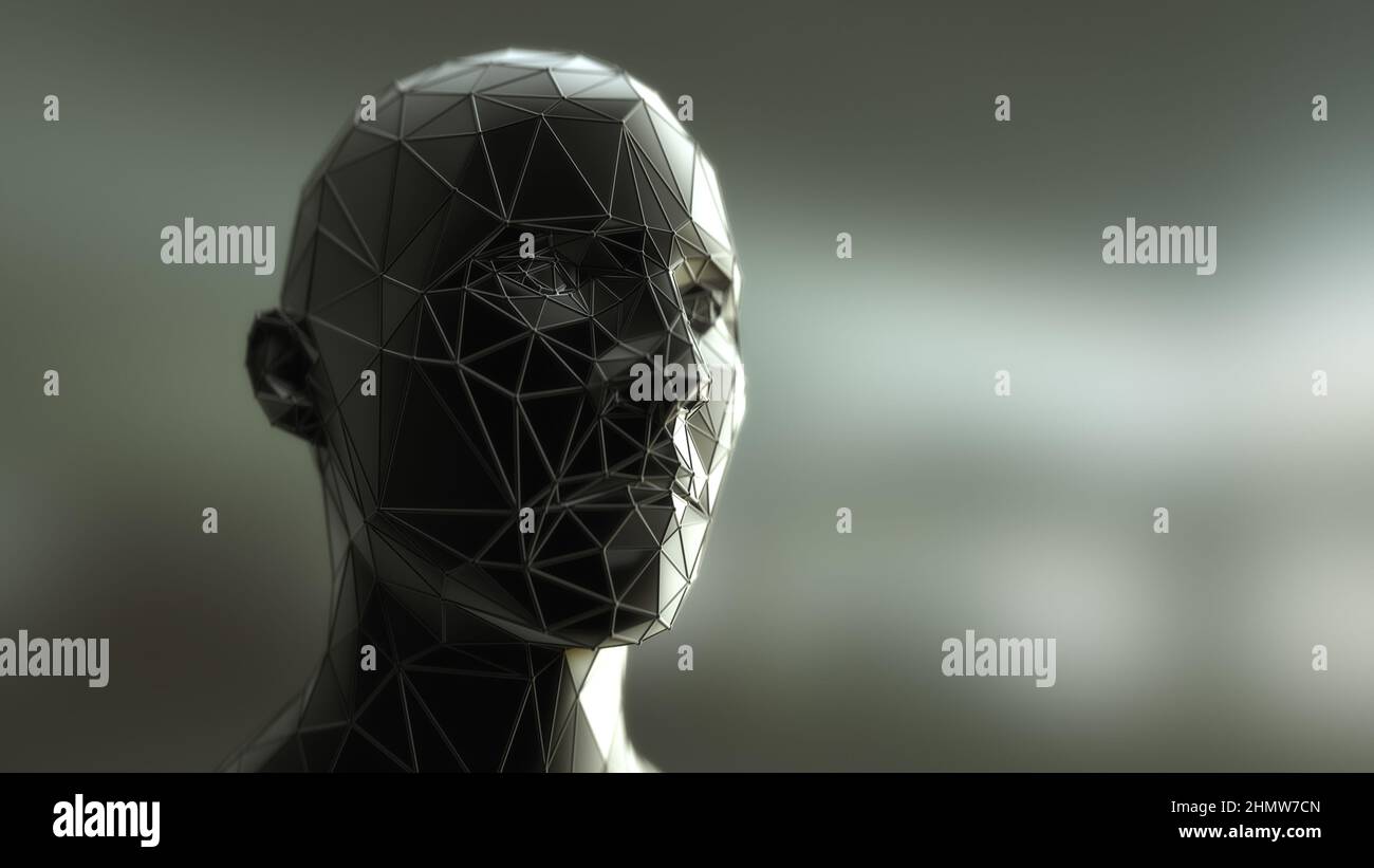 3D render. Silhouettes humanoïdes clonage Banque D'Images