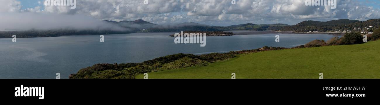 Vue panoramique sur Rockcliffe et Rough Island (National Trust Scotland, Solway Coast, Dumfries et Galloway, SW Scotland) Banque D'Images