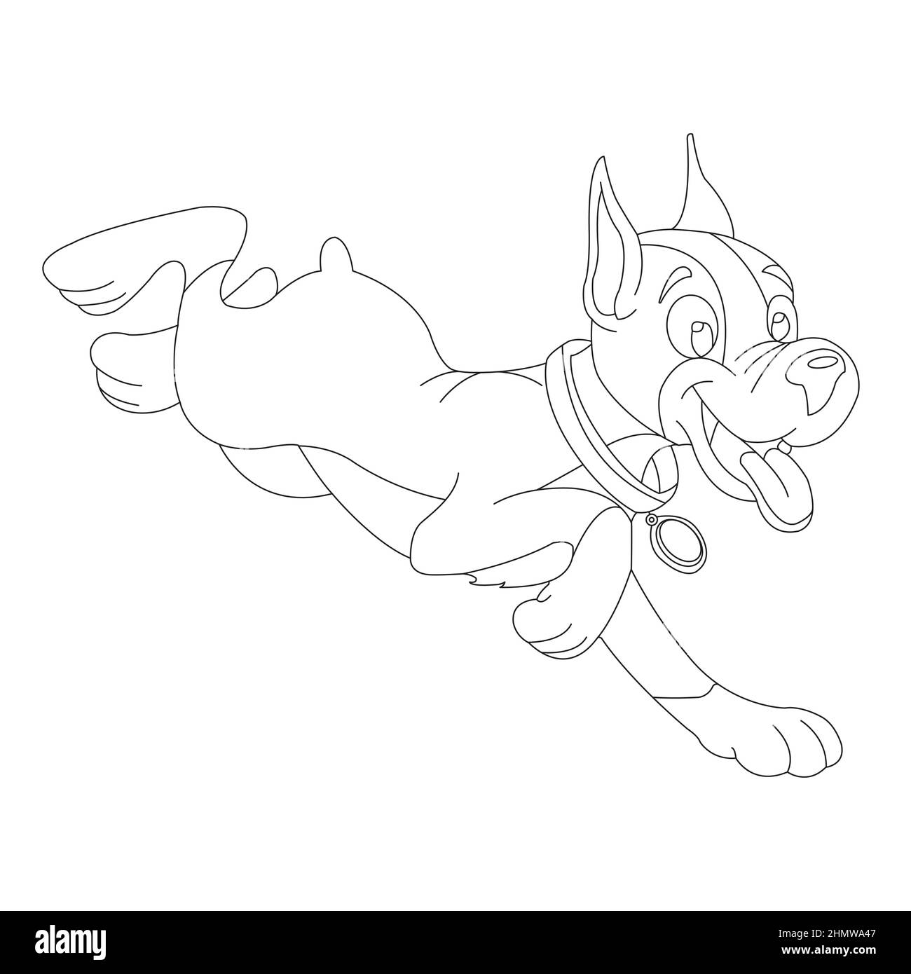 Mignon chiot chien contour page de coloriage pour enfants animal page de coloriage dessin animé illustration vectorielle Illustration de Vecteur
