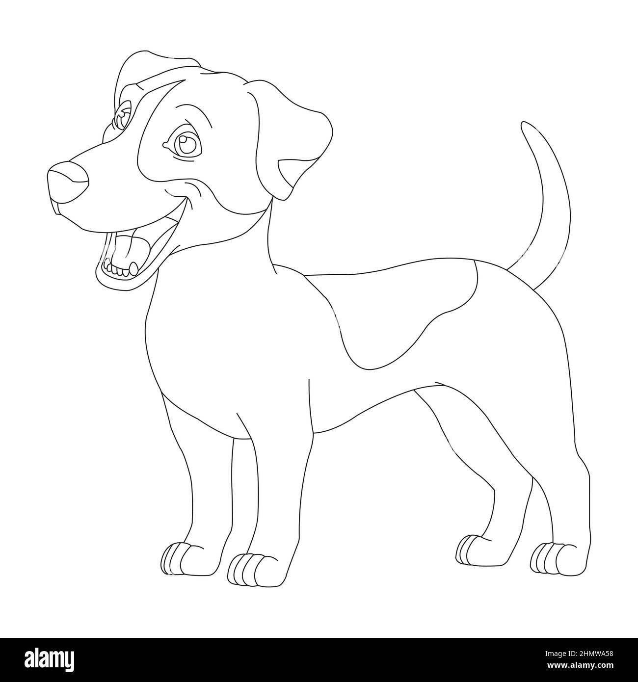 Mignon chiot chien contour page de coloriage pour enfants animal page de coloriage dessin animé illustration vectorielle Illustration de Vecteur