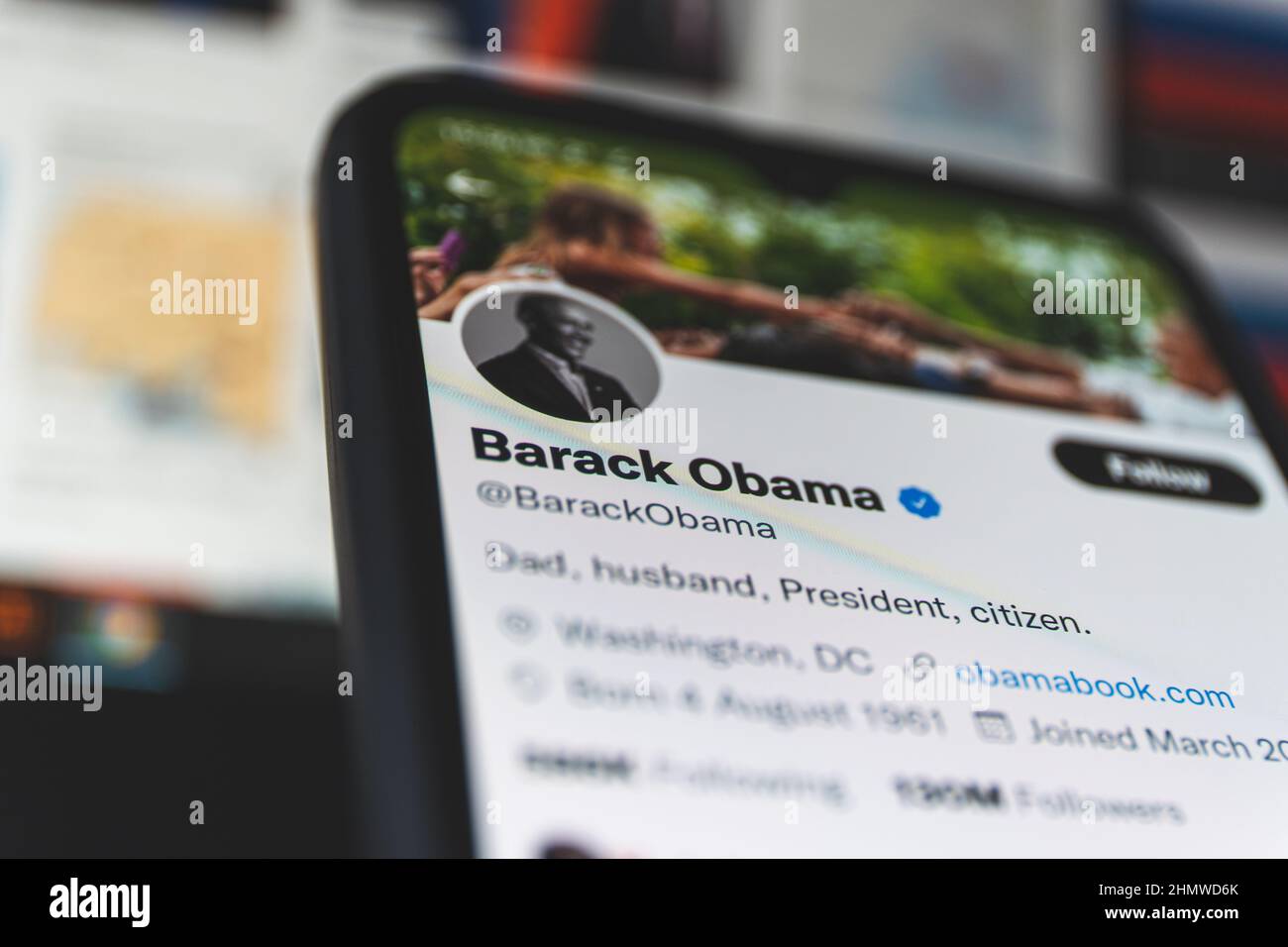 Compte twitter officiel du président américain Barack Obama Banque D'Images
