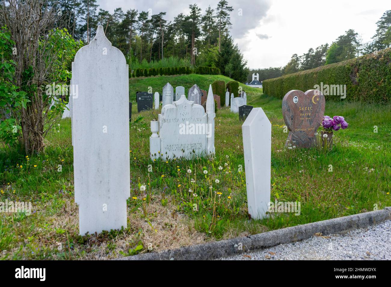 Cimetière musulman près de Maribor, Slovénie Banque D'Images