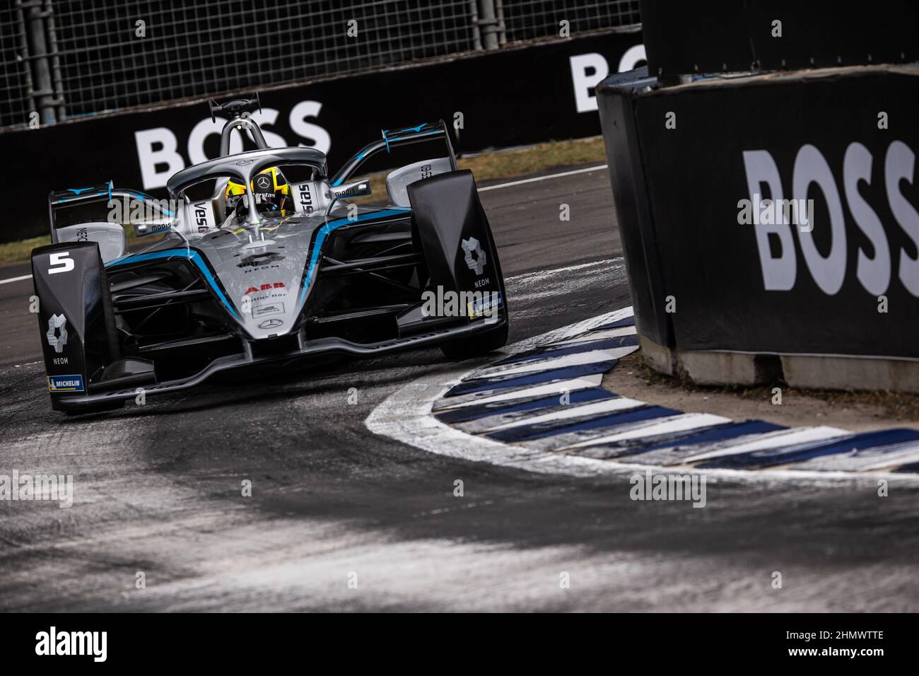 05 VANDOORNE Stoffel (bel), Mercedes-EQ Silver Arrow 02, action lors de l'ePrix de Mexico 2022, rencontre 2nd du Championnat du monde de Formule E de la FIA ABB 2021-22, sur l'Autodromo Hermanos Rodriguez du 10 au 11 février, à Mexico, Mexique - photo: Germain Hazard/DPPI/LiveMedia Banque D'Images