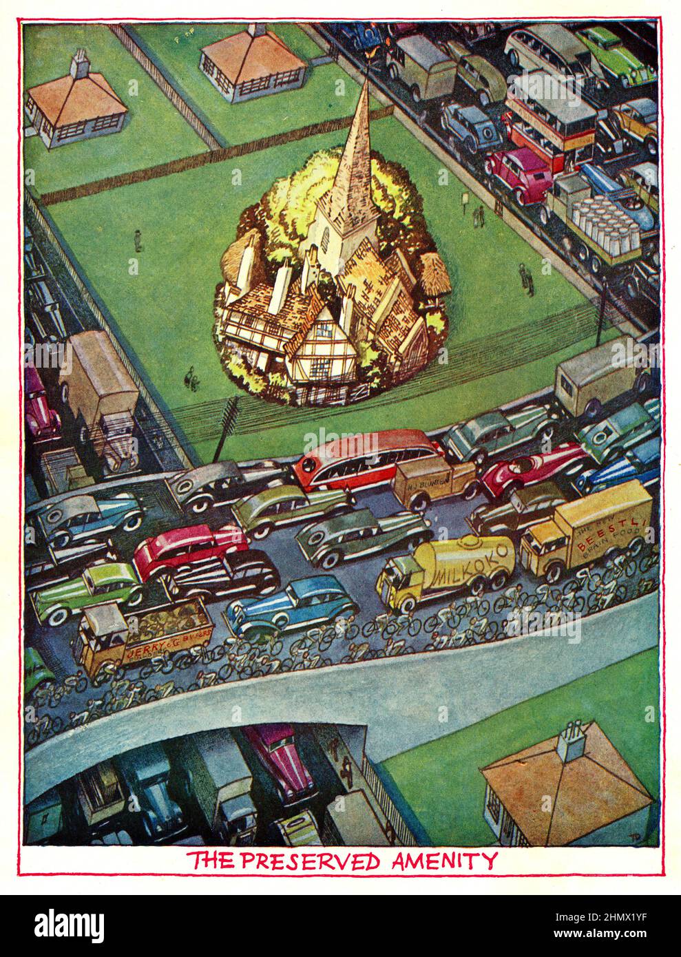 Un dessin animé de Punch d'époque, The Preserved Amenity, 1951 Banque D'Images