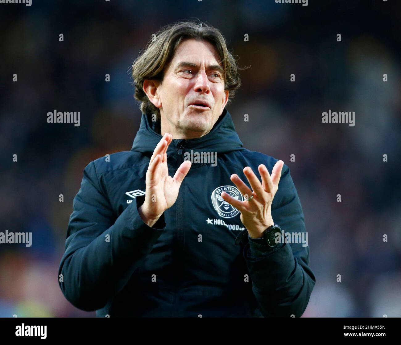 Londres, Royaume-Uni. 12th févr. 2022. Londres, Angleterre - FÉVRIER 12:Thomas Frank directeur de Brentford pendant la Premier League entre Brentford et Crystal Palace au stade communautaire de Brentford, Londres, Angleterre le 12th février 2022 crédit: Action Foto Sport/Alay Live News Banque D'Images