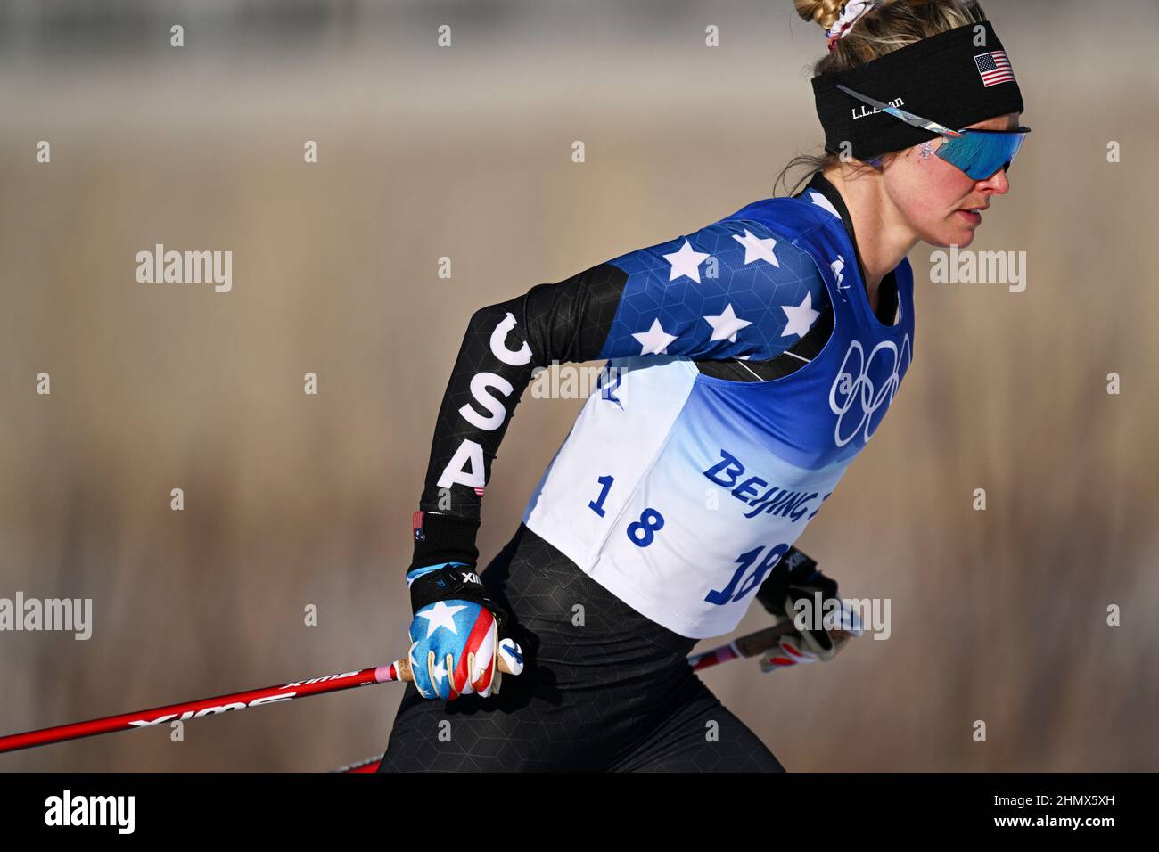 Jessie Diggins (Etats-Unis), prise de vue d'ambiance, 8 FÉVRIER 2022 - ski de fond : qualification Sprint Classic individuelle des femmes pendant la Beijing 2022 Banque D'Images