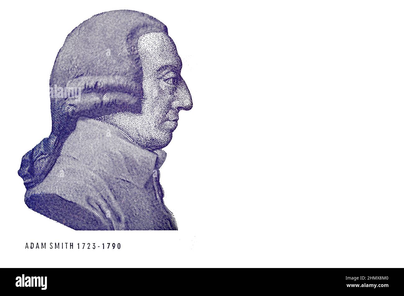 Adam Smith a coupé à partir d'un billet de banque en livre sterling de 20 livres à des fins de conception Banque D'Images