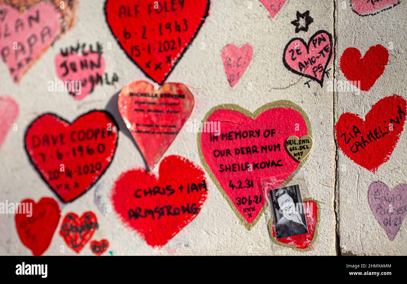 The National Covid Memorial Wall, Southbank, Londres, Royaume-Uni. Banque D'Images