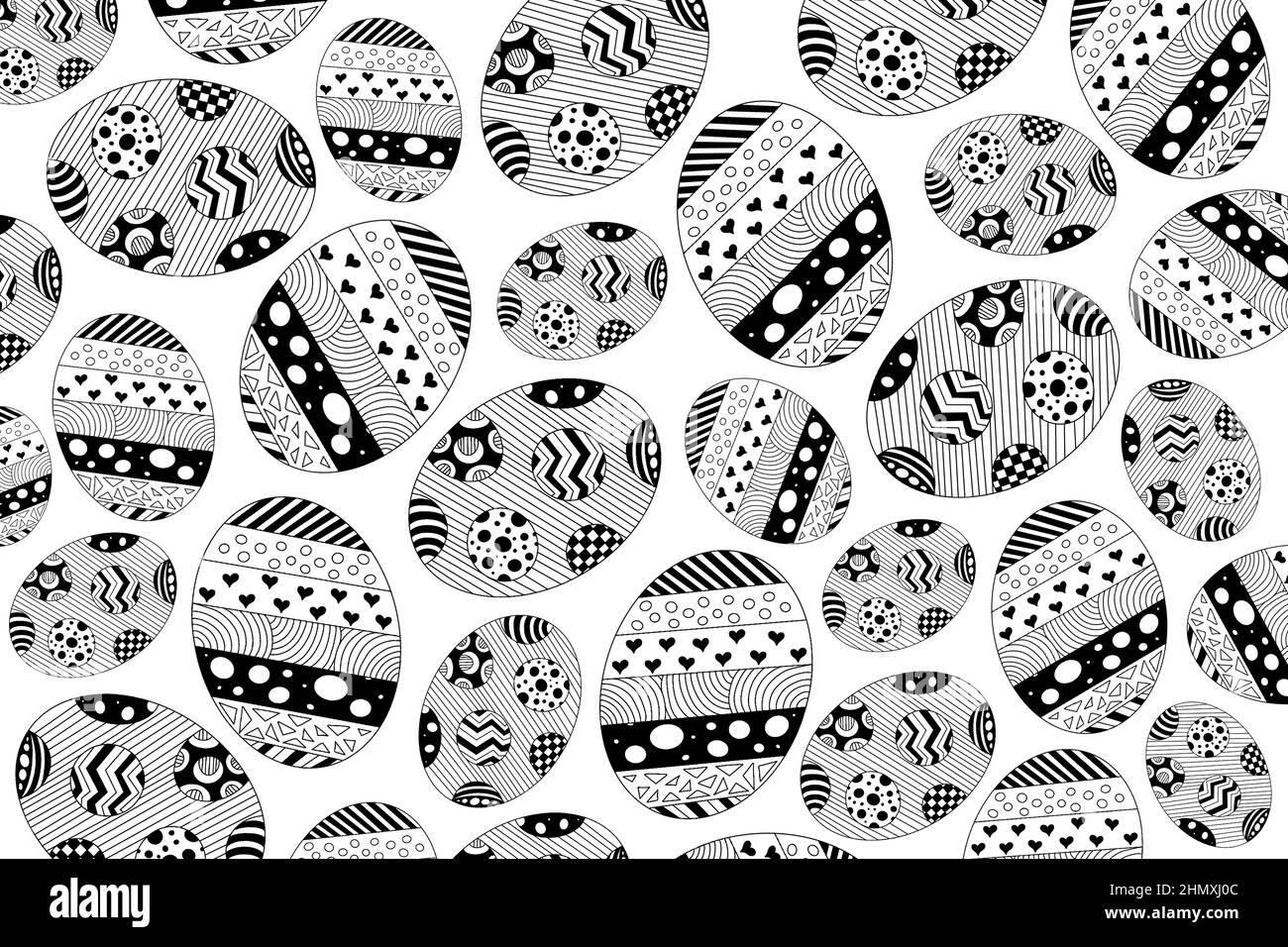 Oeufs de paques dessin a colorier Banque de photographies et d’images à