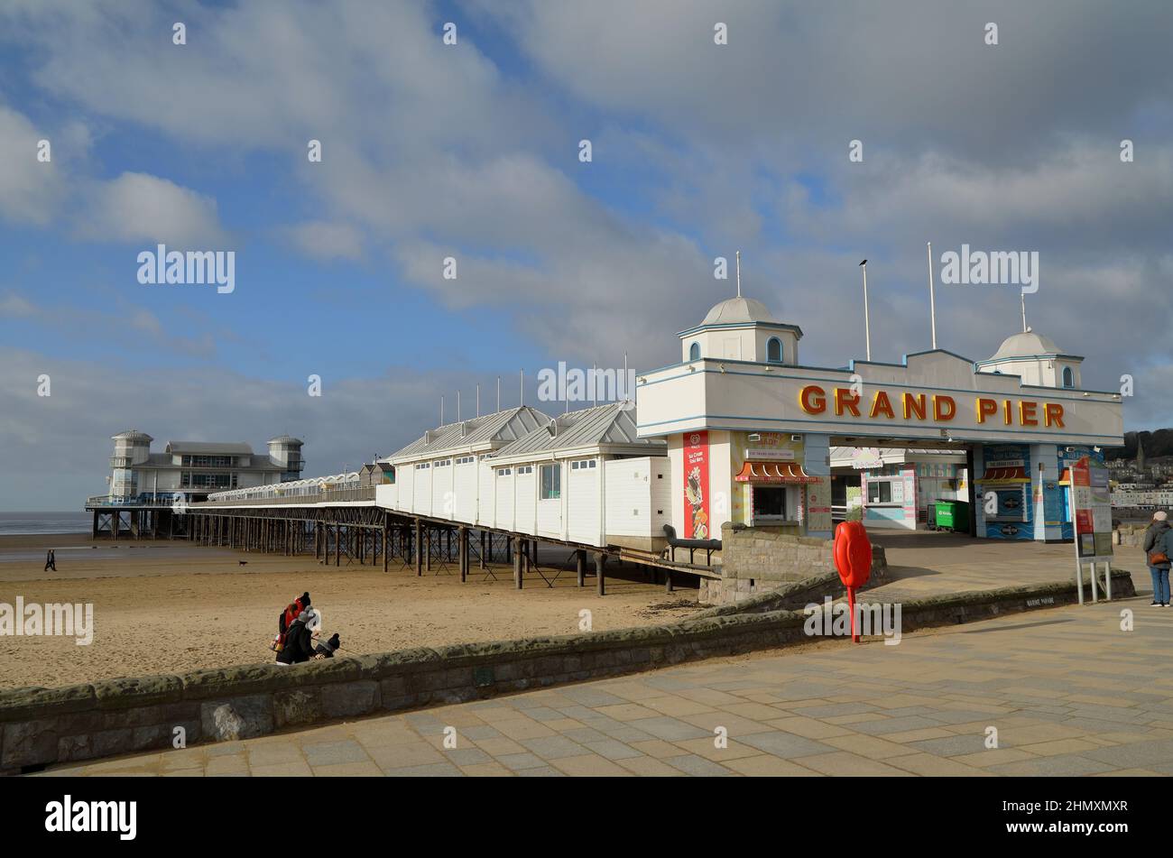 Grand Pier à Weston-super-Mare, Somerset, Royaume-Uni, en janvier 2022. Banque D'Images
