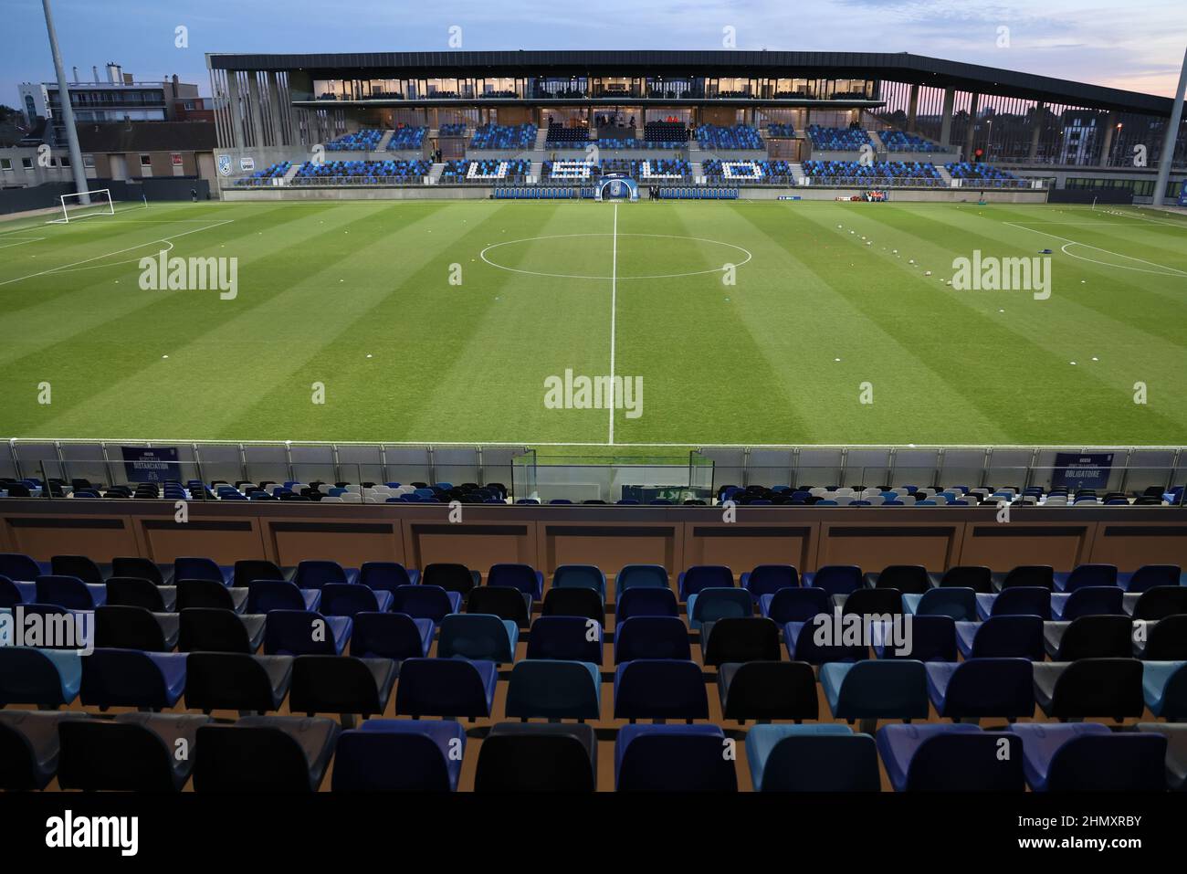 Stade Dunkerque lors du championnat français Ligue 2, match de football entre USL Dunkerque et Rodez AF le 12 février 2022 au stade Marcel Tribut de Dunkerque, France - photo Laurent Sanson / LS Medianord / DPPI Banque D'Images