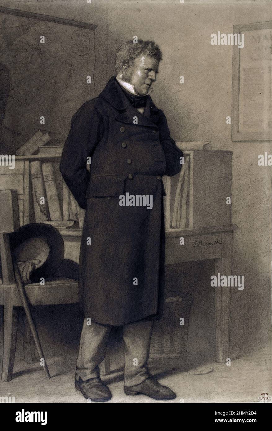 Une illustration de Jean Valjean comme Monsieur Madeleine des Miserables par Victor Hugo. Illustration par Gustave Brion. Banque D'Images