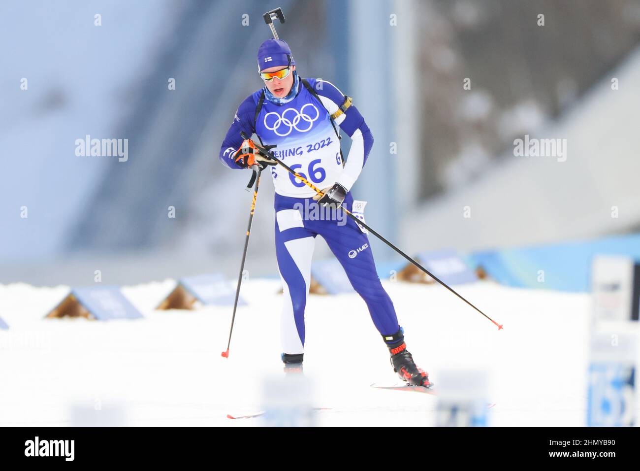 Zhangjiakou, Hebei, Chine. 12th févr. 2022. Tuomas Harjula (fin) Biathlon : Sprint masculin 10km lors des Jeux Olympiques d'hiver de Beijing 2022 au Centre national de Biathlon de Zhangjiakou, Hebei, Chine . Credit: YUTAKA/AFLO SPORT/Alay Live News Banque D'Images