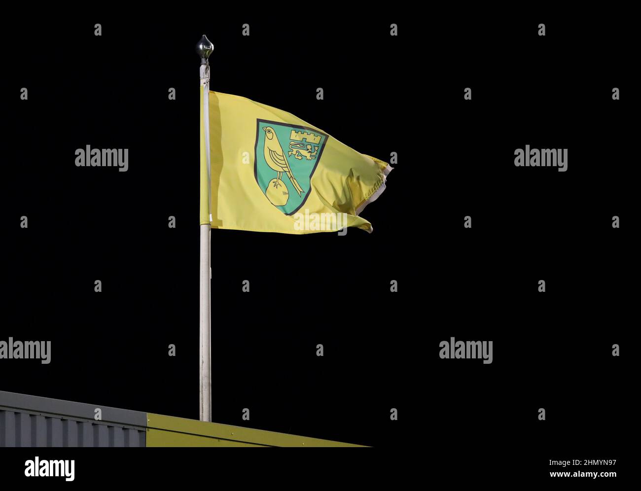 Norwich, Royaume-Uni. 12th févr. 2022. Un drapeau de la ville de Norwich à la ville de Norwich et Manchester City, match de la première ligue anglaise, à Carrow Road, Norwich. Crédit : Paul Marriott/Alay Live News Banque D'Images